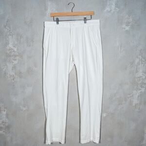 Adidas Men’s White Performance Pants 33x32 Silicone Grip Waistband